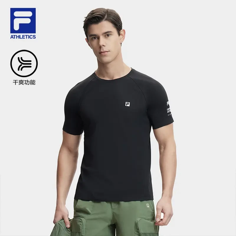 FILA/斐乐【干爽运动户外短袖】男装夏圆领速干T恤A11M427115F