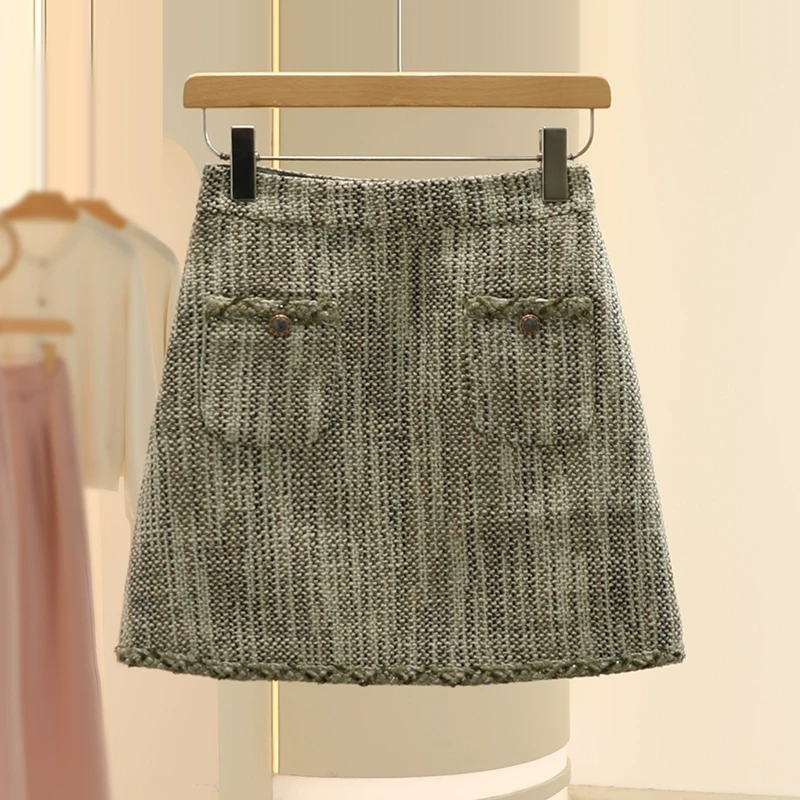 【檬】个性小个子复古气质A字短裙2025春季新款专柜撤柜女装