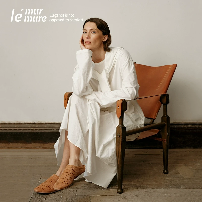 Le' Murmure 2025春季新款时尚舒适洞洞鞋圆头透气半拖穆勒鞋zb