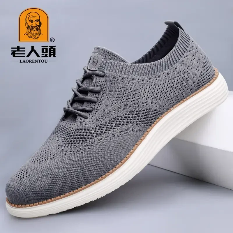 老人头正品时尚休闲男士网布鞋百搭潮流网面鞋软底软面透气男鞋