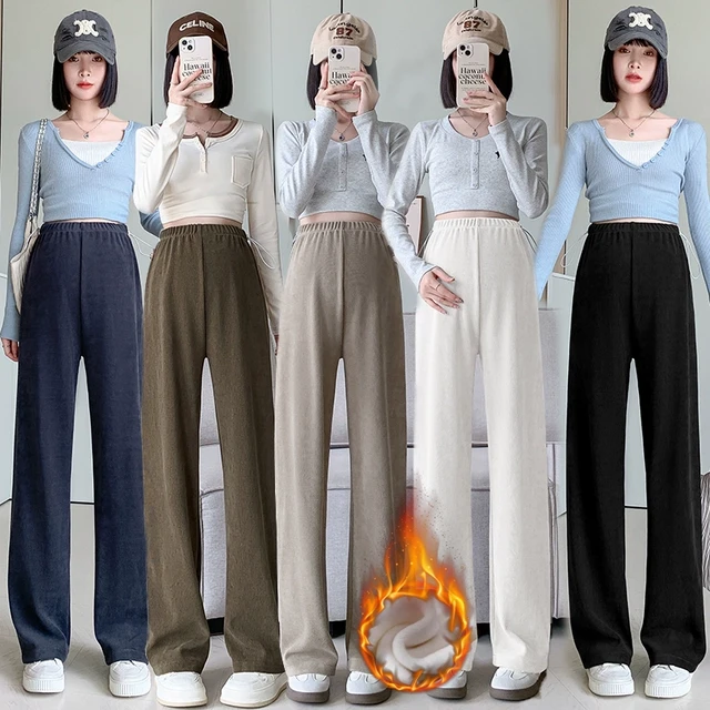 孕妇装秋冬季2025新款外穿垂感抽绳阔腿裤宽松显瘦休闲百搭直筒裤