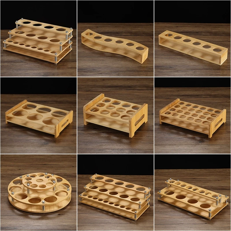 创意家用白酒杯架倒挂摆件竹木架子白酒杯亚克力架分酒器收纳托盘