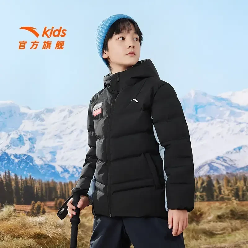 安踏男大童男童羽绒服2024冬季舒适保暖户外防水羽绒服352446912