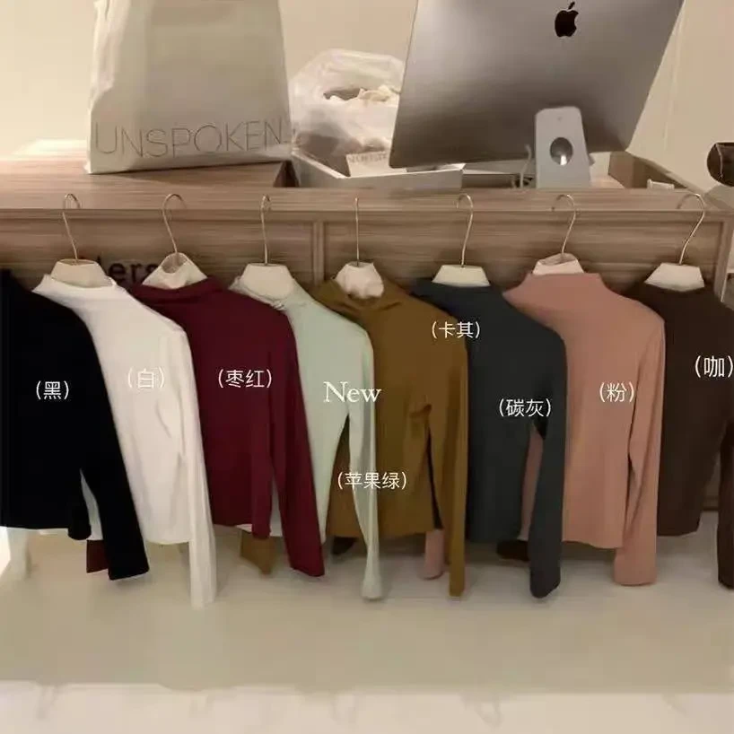 2025韩系羊绒INS风半高领亲肤抗静电大牌平替款打底衫