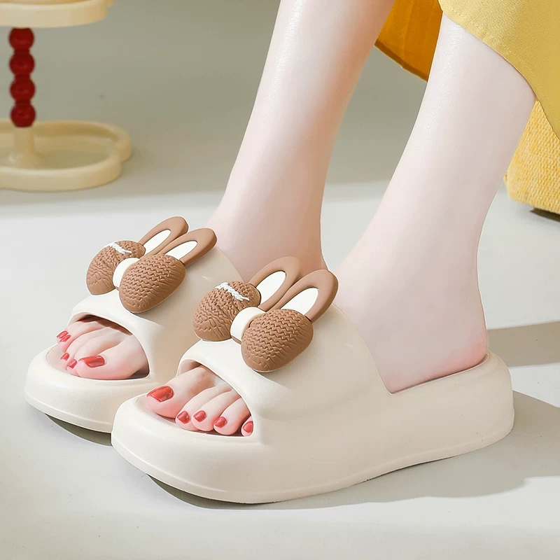 厚底踩屎感拖鞋女夏季居家宿舍新款可爱结凉拖鞋浴室防滑