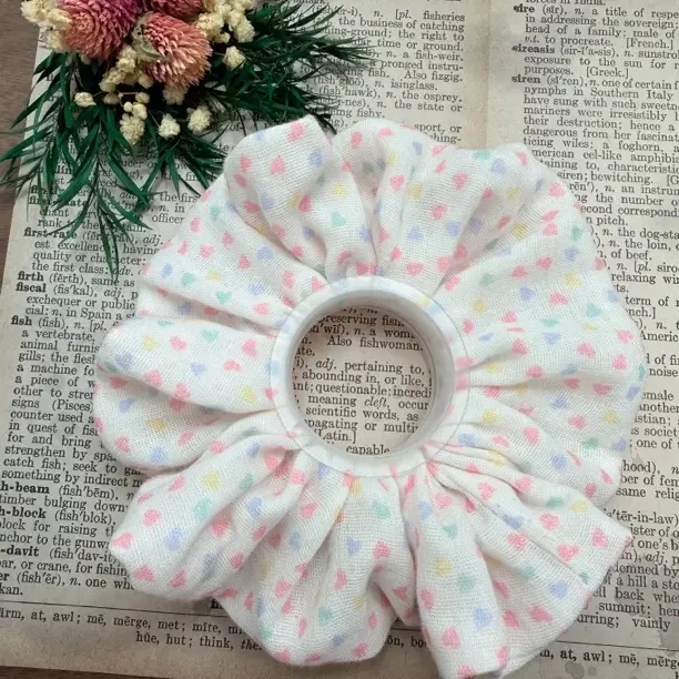 韩系清新秋冬草莓印花双层大肠发圈女高级感扎头发百搭