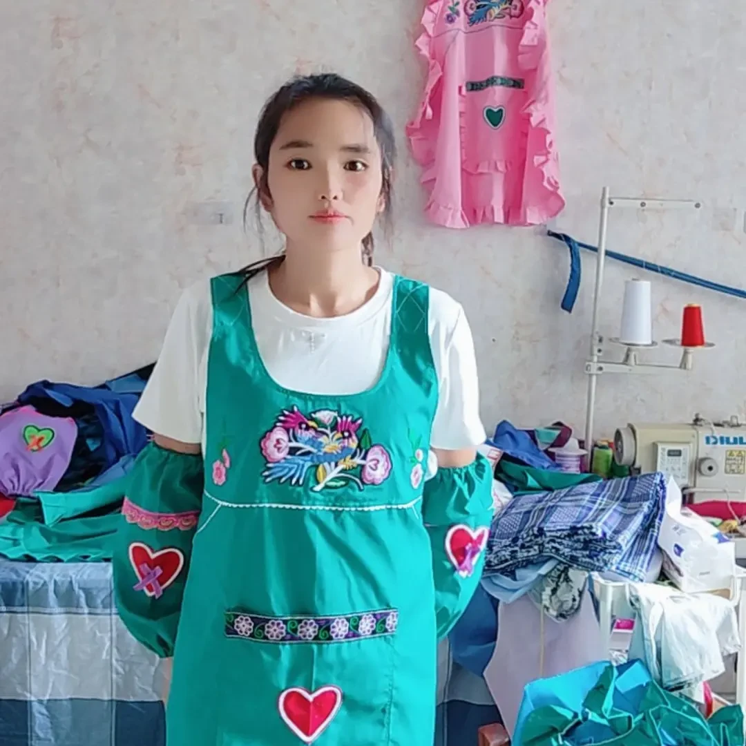 民族围裙民族风厨房无袖罩衣成人袖套围腰时尚家用做饭可爱印花