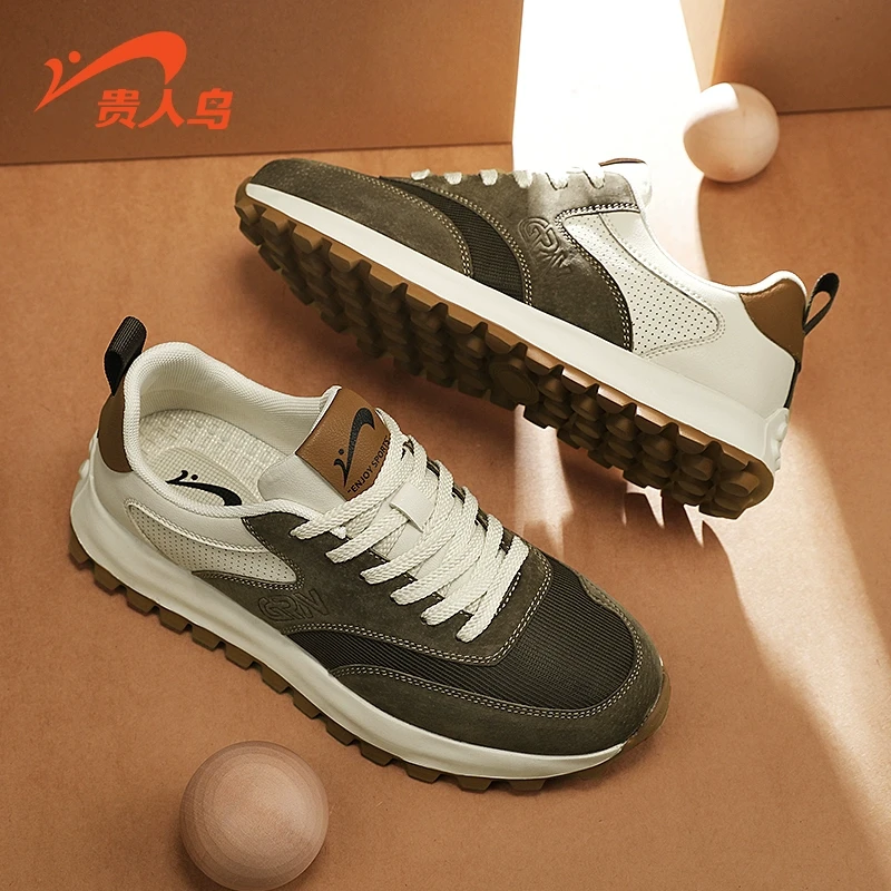 贵人鸟休闲鞋男2025新款低帮运动鞋子厚底男鞋潮流复古阿甘鞋