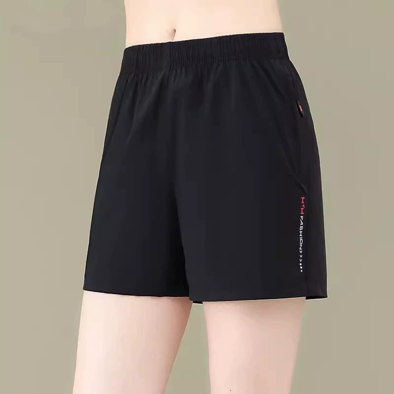 ATNPQZ跑步速干短裤女夏季2025新款薄款宽松健身冰丝运动四分裤