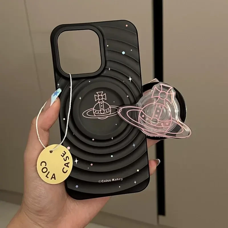 简约个性星球磁吸支架适用苹果16promax手机壳iPhone15女新款14壳