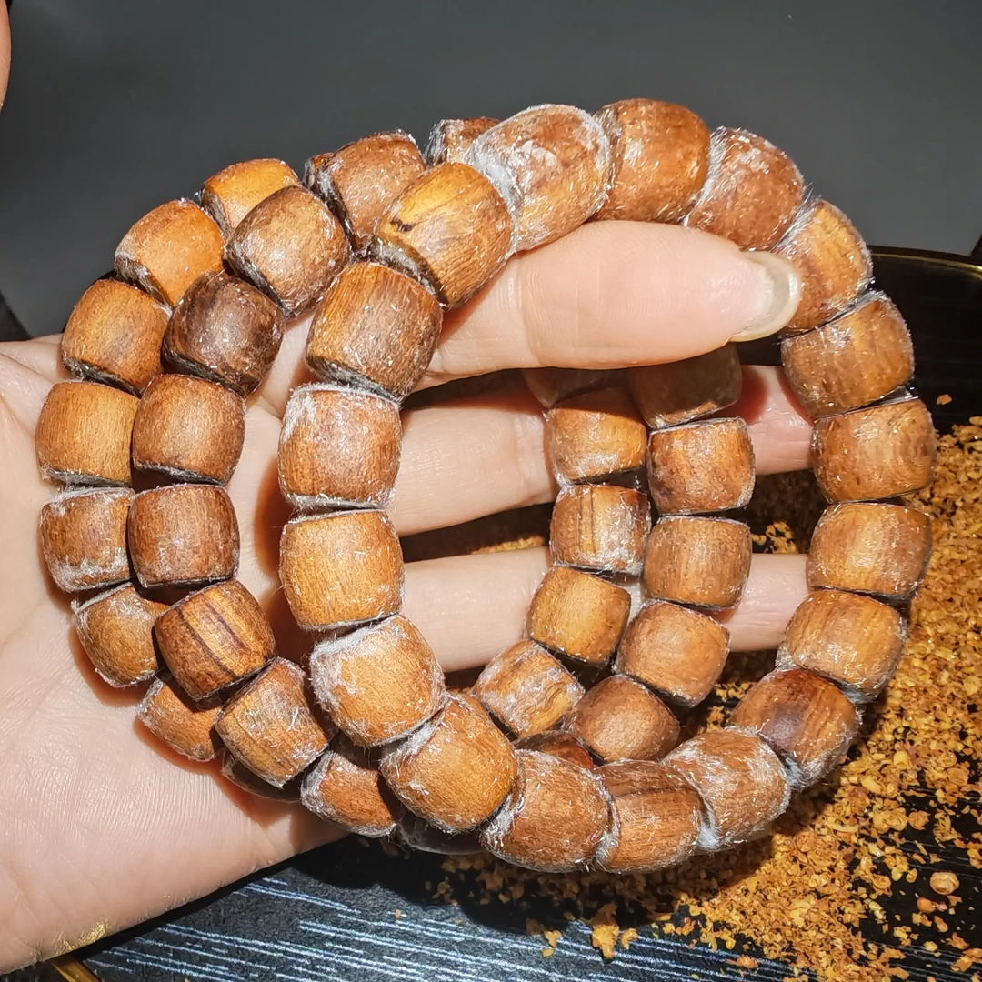 非金属木质手链 精选越南挂霜黄檀木单圈手链送礼古风简约老型珠