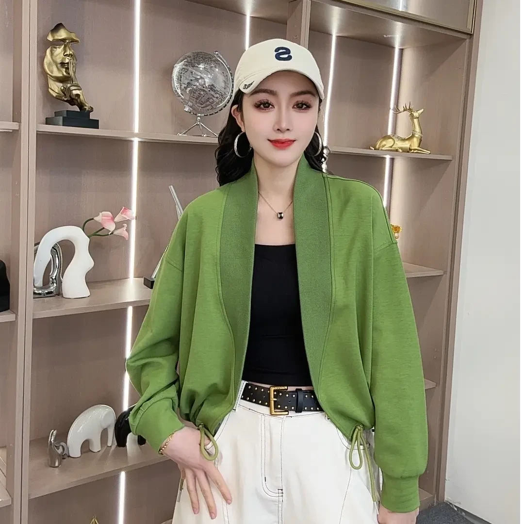 【众帆女装】066时尚设计感运动风春季百搭开衫气质宽松上衣