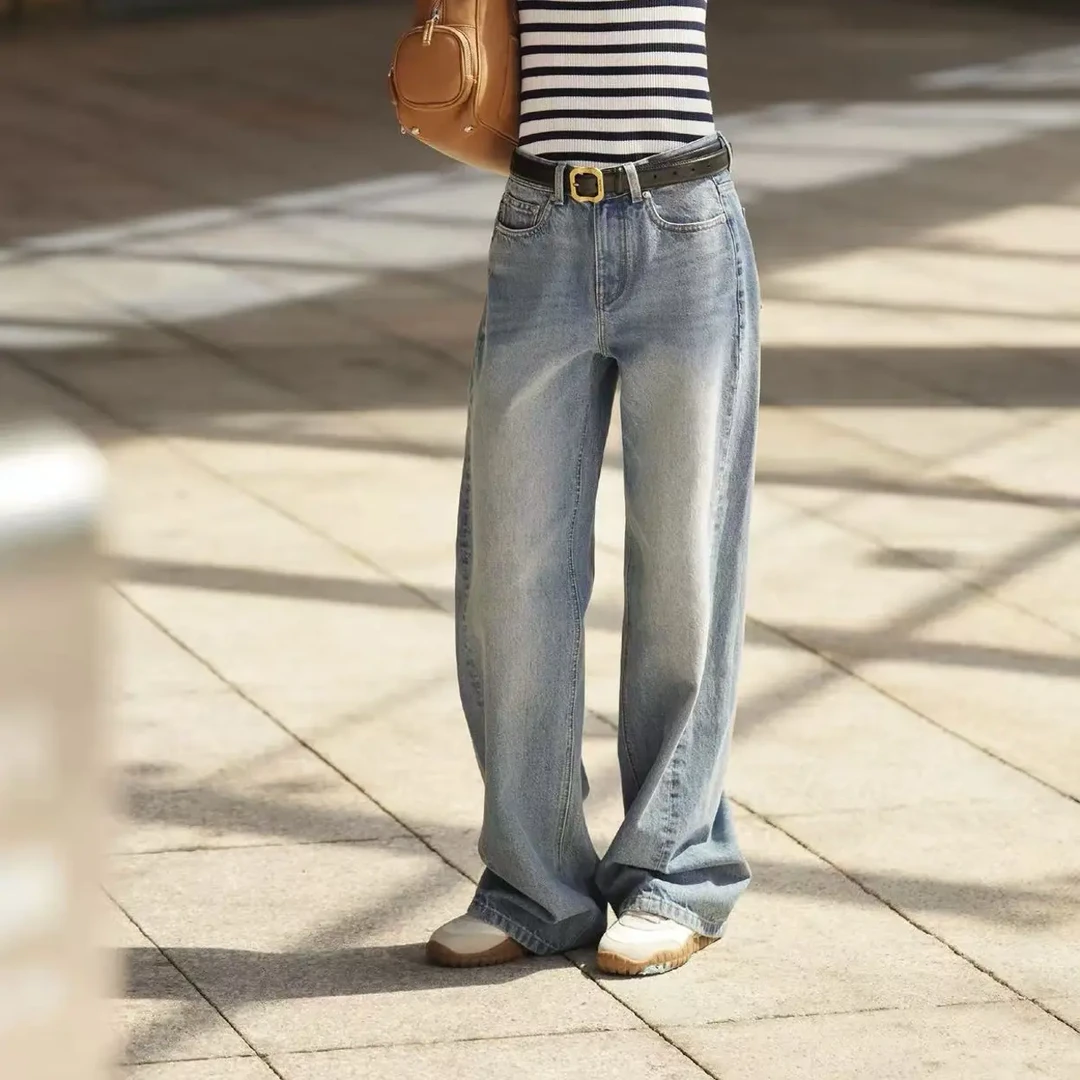 WIWH复古宽松秋季直筒裤