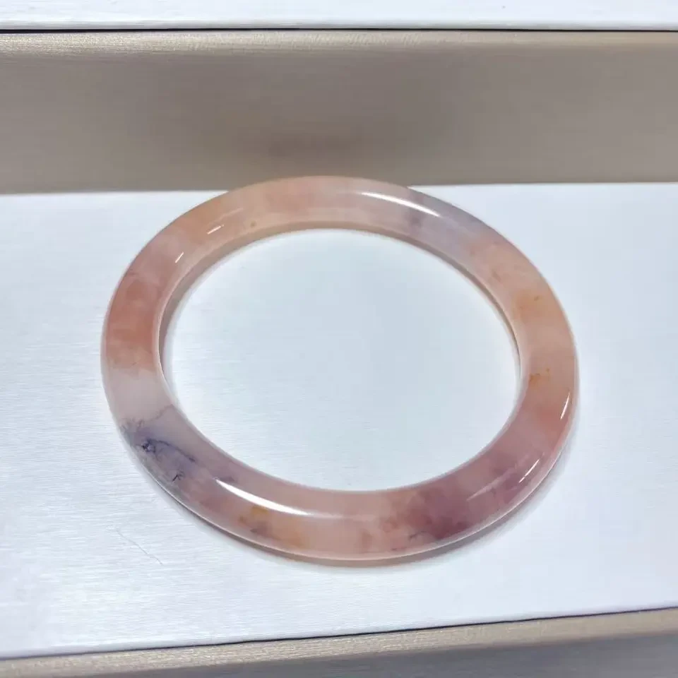 非金属玻璃手镯 冰透飘花中国风非金属玻璃手镯女款复古百搭