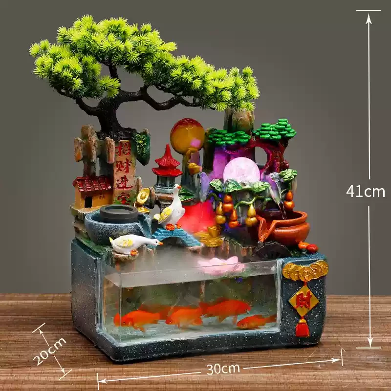 招财流水摆件创意喷泉家居玄关循环水客厅生财办公室桌面开业礼品