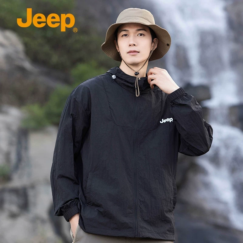 Jeep吉普冰丝防晒衣男夏季情侣款皮肤衣2025年新款防晒服男士外套