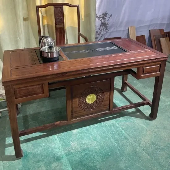 可移动旋转实木中式茶桌茶台家用泡茶桌椅组合