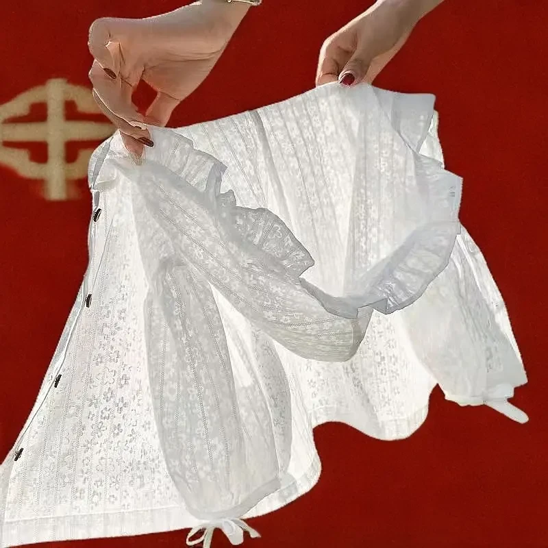 外穿衣女童可爱花边防晒服2025夏季网红新款儿童透气轻薄外套连