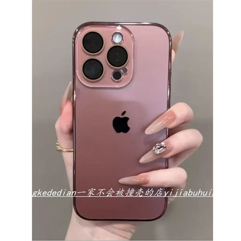 适用高级纳米磨砂暗红防滑苹果1616promax手机壳个性15pro男女14/