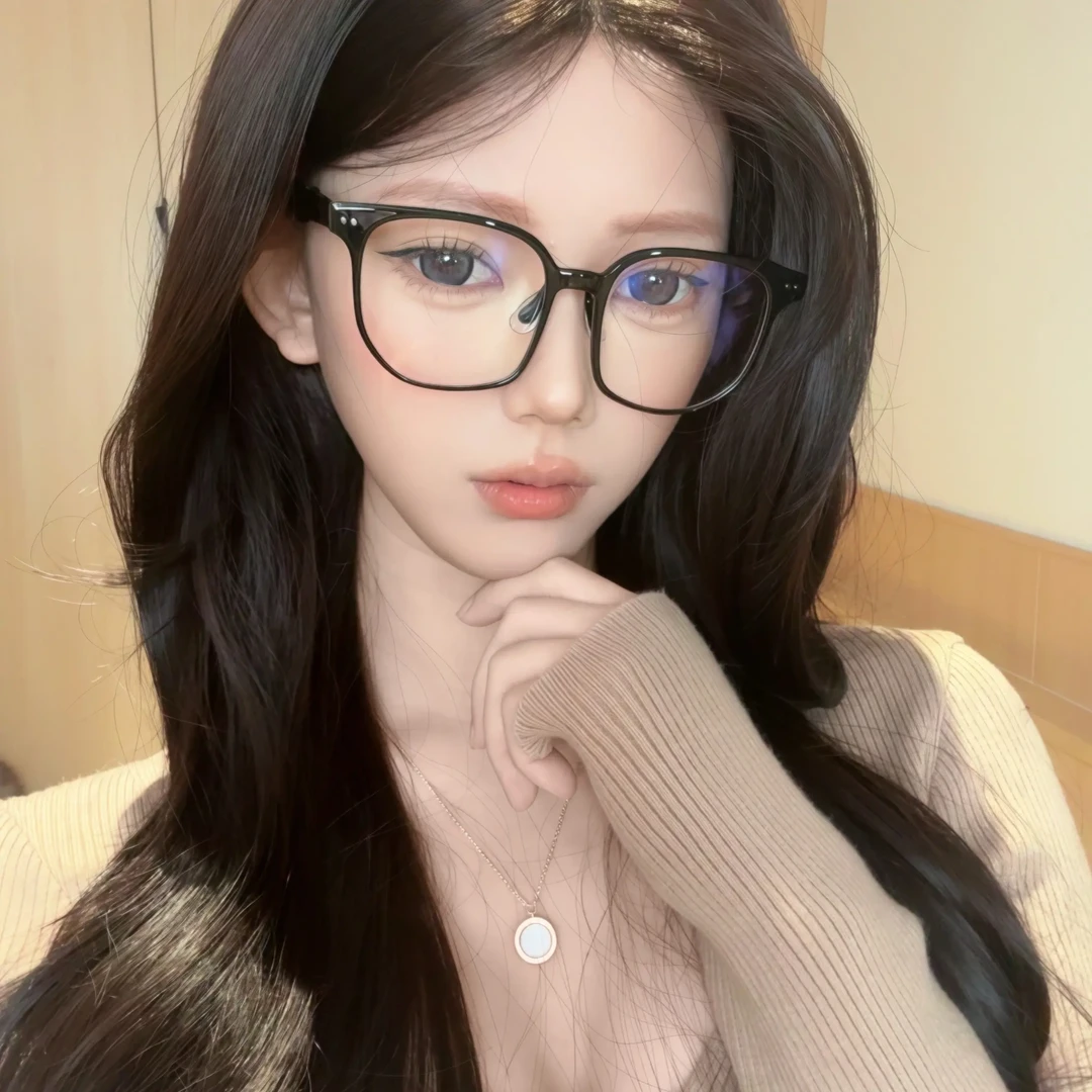 网红大框素颜神器超轻可配度数显瘦眼镜男女通用ins韩版百搭