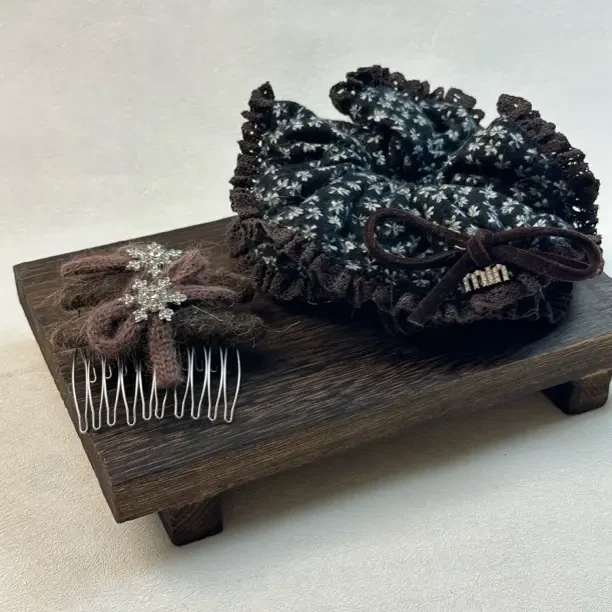 韩系碎花百搭休闲风原创设计大肠发圈小众头饰