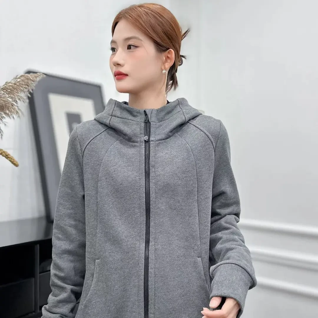 安燕姿65682拉链连帽女老钱风常规袖秋季卫衣户外长袖运动加厚
