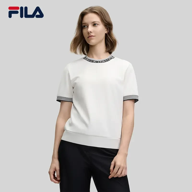 Fila/斐乐女装夏季百搭T恤白色运动时尚休闲圆领F11W514101F