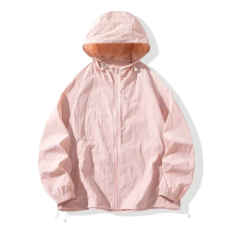 夏季户外连帽薄款情侣休闲防晒衣外套宽松百搭休闲男女同款