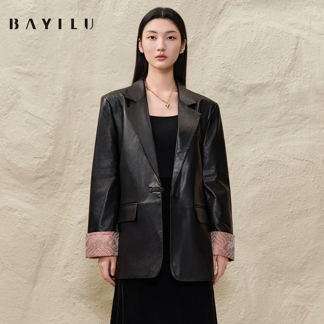 【大梦】芭依璐2025春季新款皮衣休闲短款外套91W5522