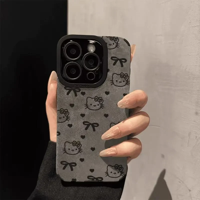 【进口翻毛皮】适用苹果16promax手机壳新款iphone15kitty猫卡通1