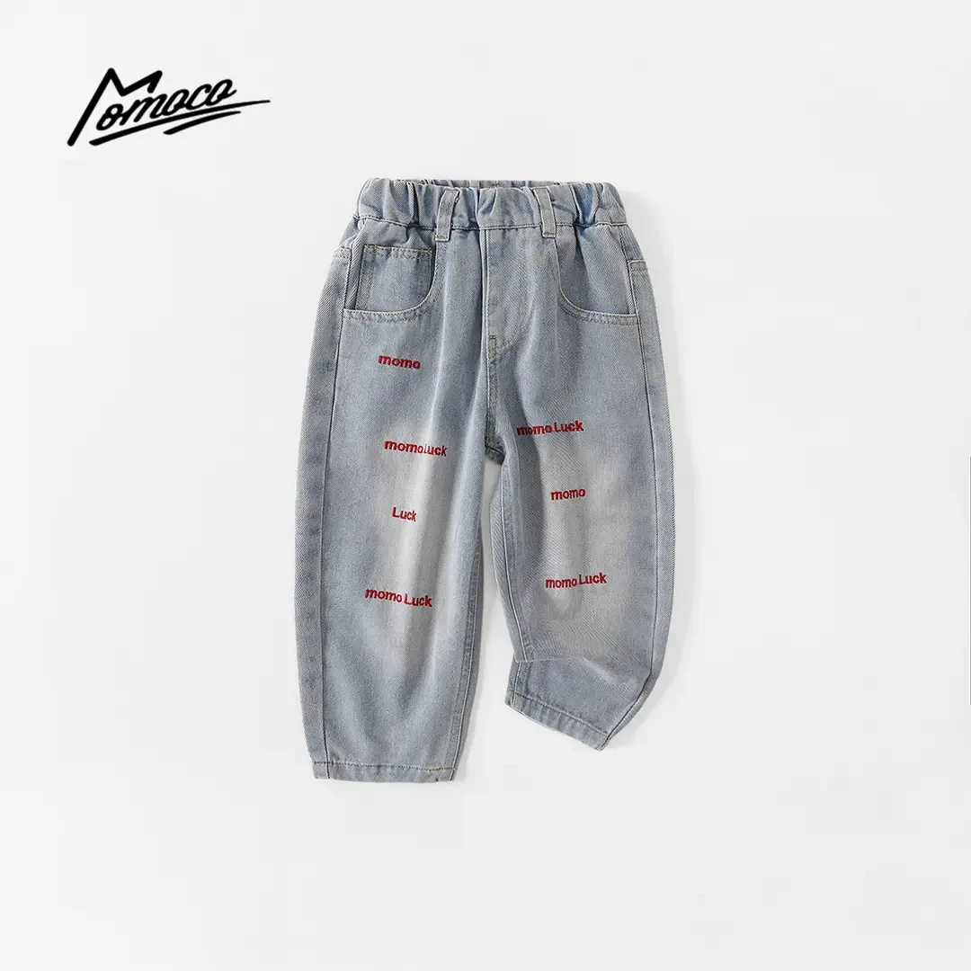 MOMOCO/玛米玛卡男童牛仔裤儿童韩版时尚百搭长裤潮77330350026