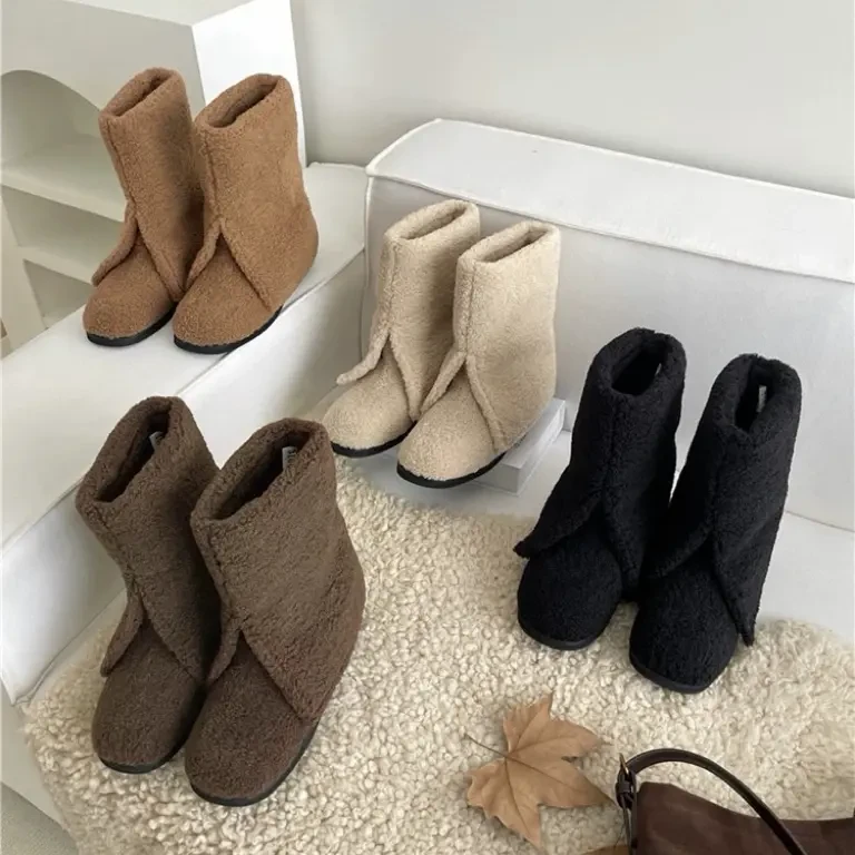 韩式厚底增高裤管雪地靴女2025冬季新款靴子加绒加厚保暖雪地棉鞋