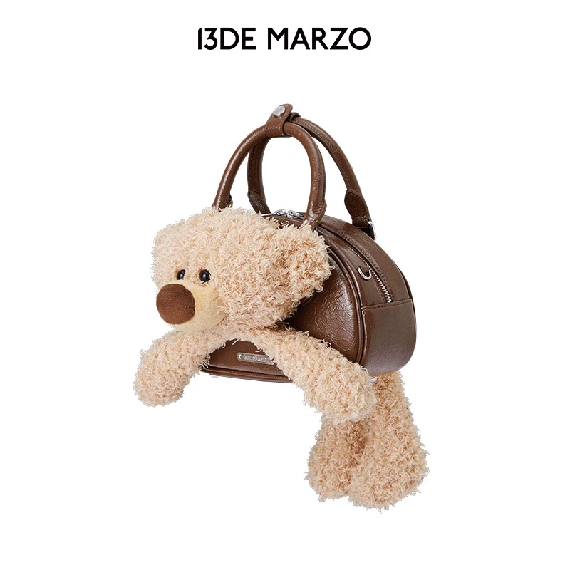 13DE MARZO男女同款 25春夏新款穿越玩偶保龄球手提包可爱斜挎包