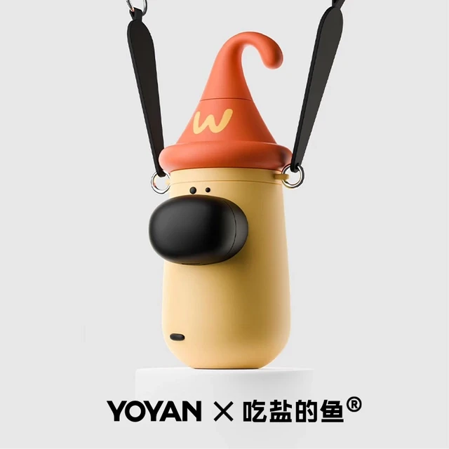 有颜吃盐的鱼小狗保温杯高颜值女学生316l保冷带吸管背带儿童水杯