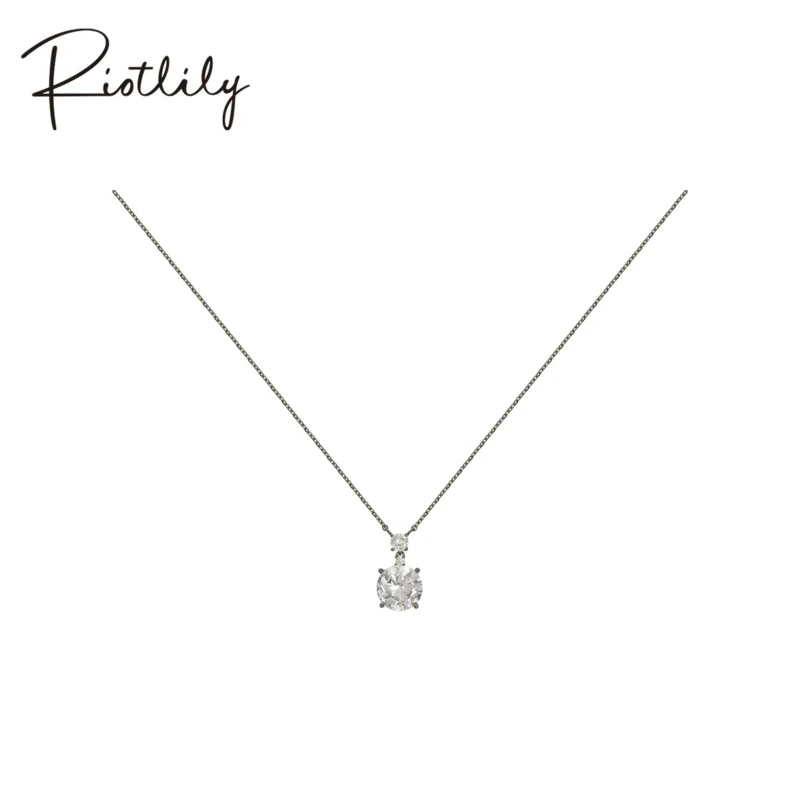 Riot/艾特里里璀璨星夜系列项链简约大颗锆石优雅锁骨链