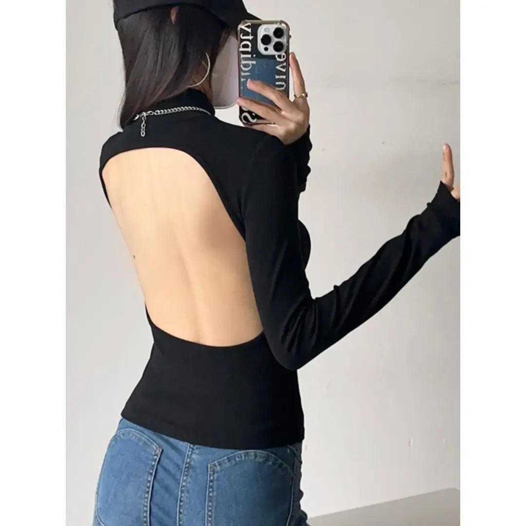 W三伏天晒后背晒太阳神器晒背专用衣长袖上衣晒背装露背衣服装备