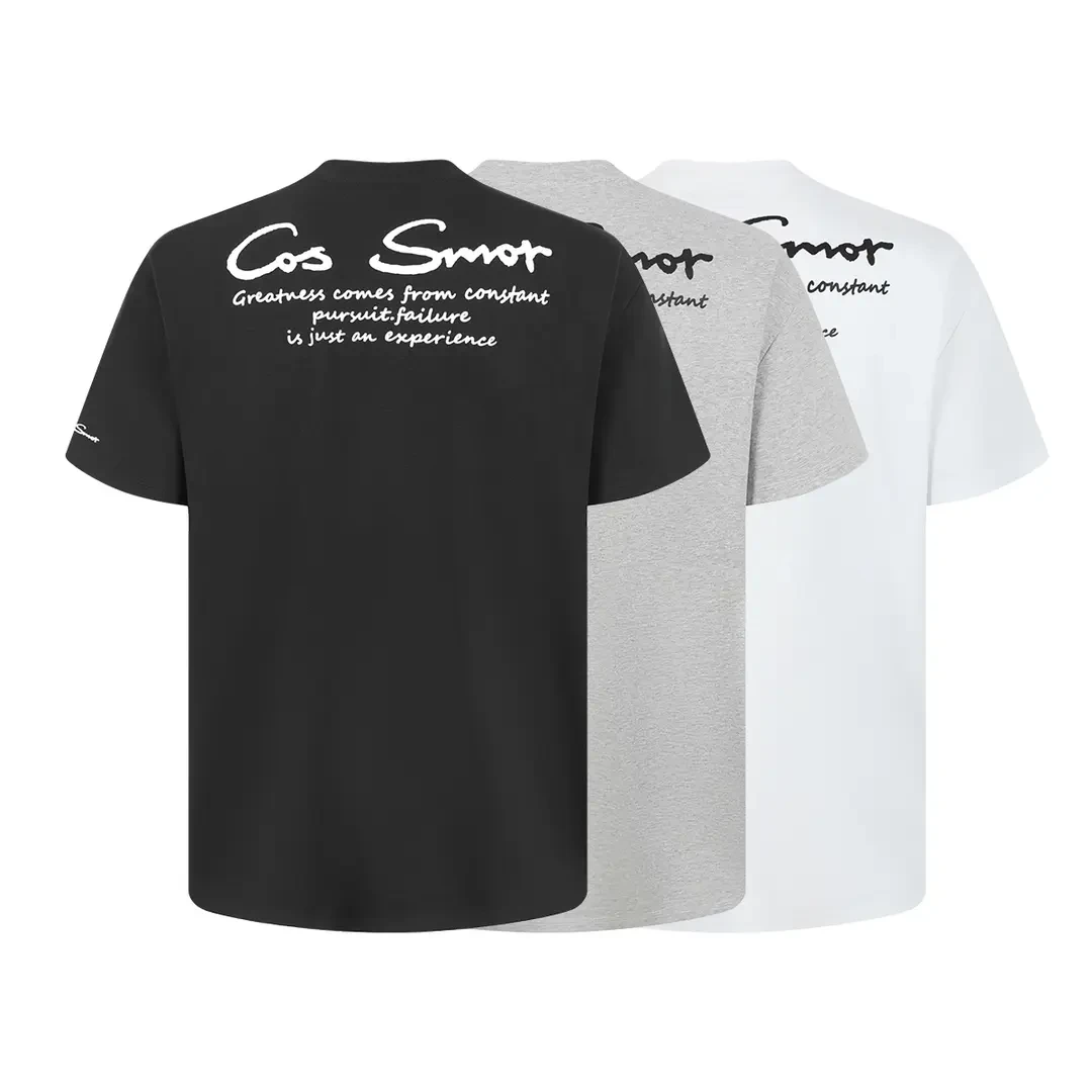 夏季修身短袖男生圆领上衣服美式高街痞帅健身休闲T恤一半故事