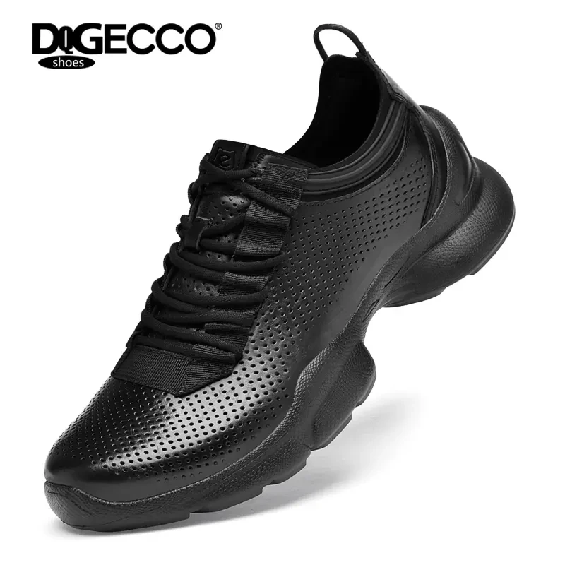 DQGECCO爱步特伦男鞋夏季透气镂空轻便休闲皮鞋洞洞户外健步鞋男