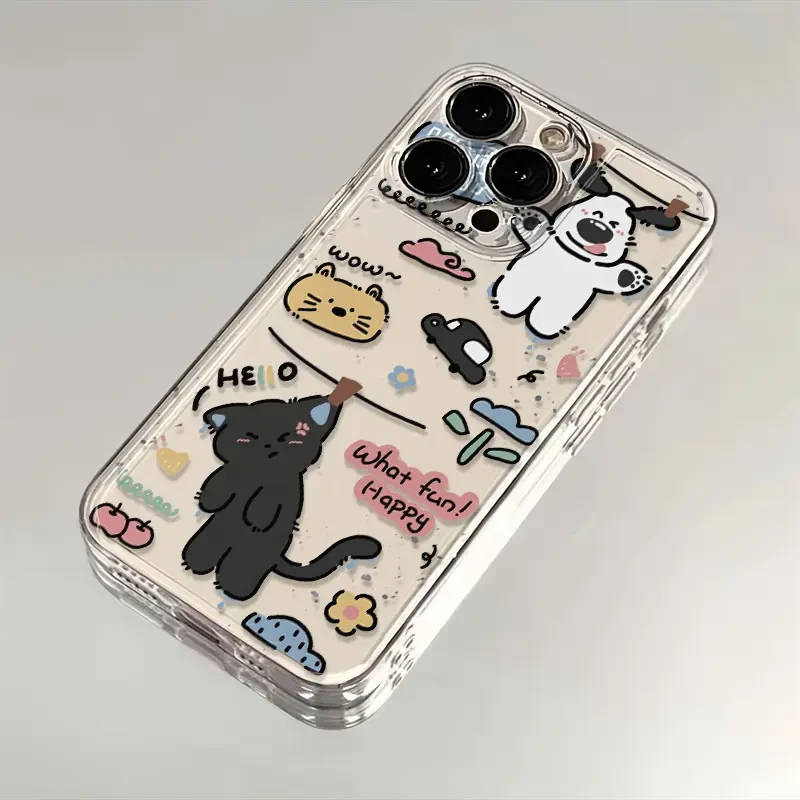 晾小猫小狗适用iPhone16小米15华为苹果14promax手机壳12太空壳