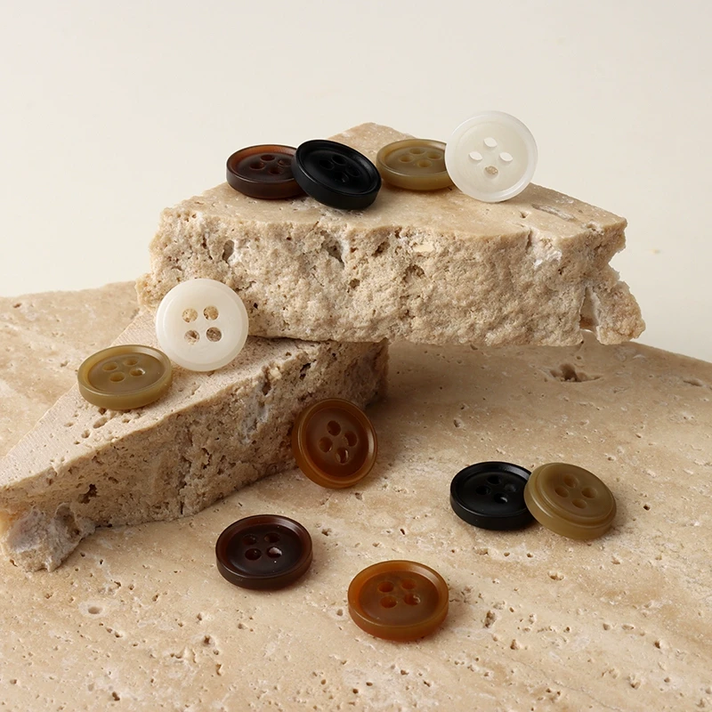 高档百搭衬衫毛衣开衫扣儿童宝宝圆形手工小扣子钮扣四眼