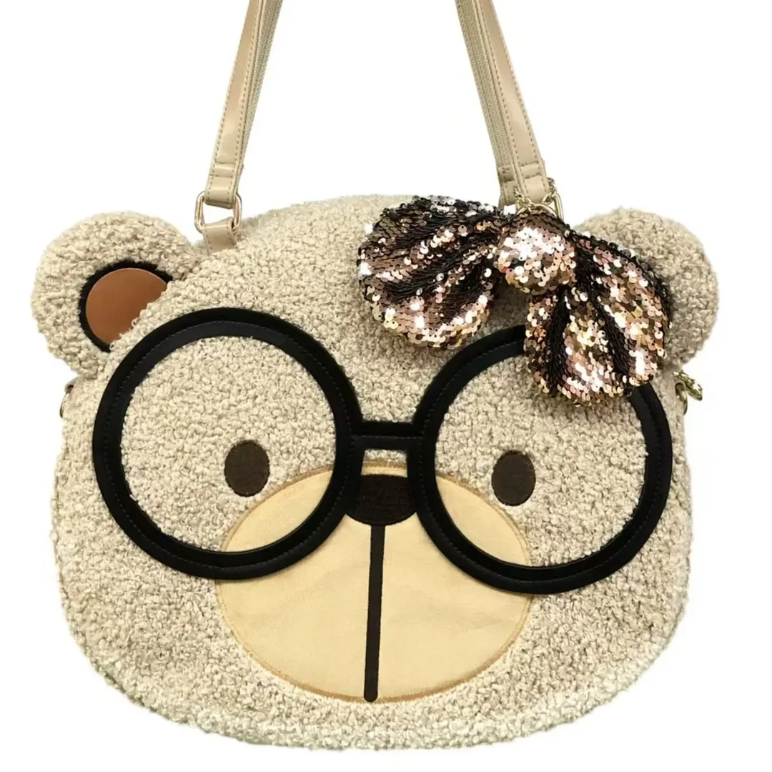 熊单根多层款双根刺绣防刮单肩包手拎包斜跨包布包