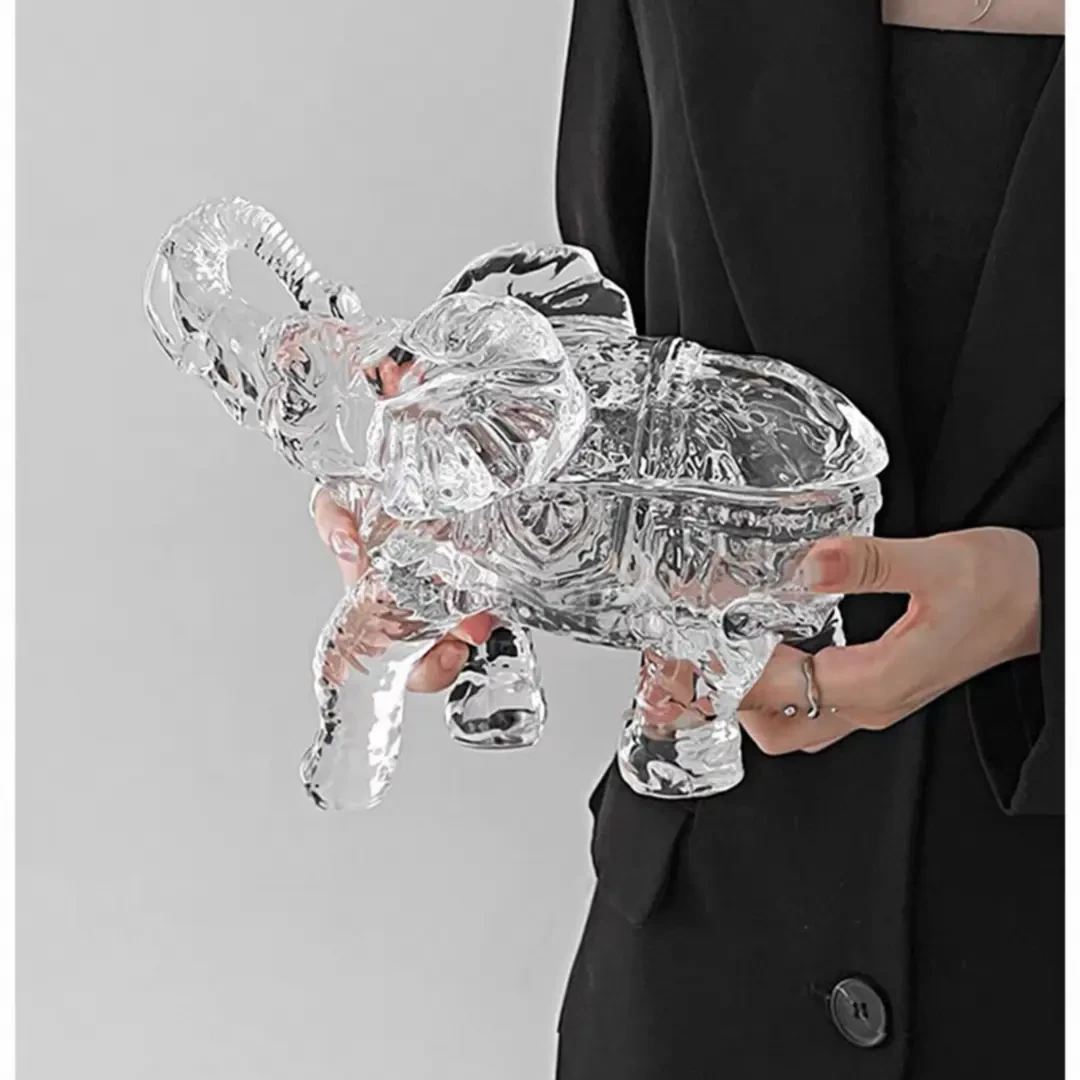 吉象果盘/果盘创意水晶玻璃透明客厅摆件家用干果盘 | 吉象