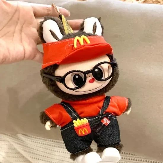 麦当劳主题可爱拉布布一二三代搪胶可乐衣服娃衣玩偶公仔