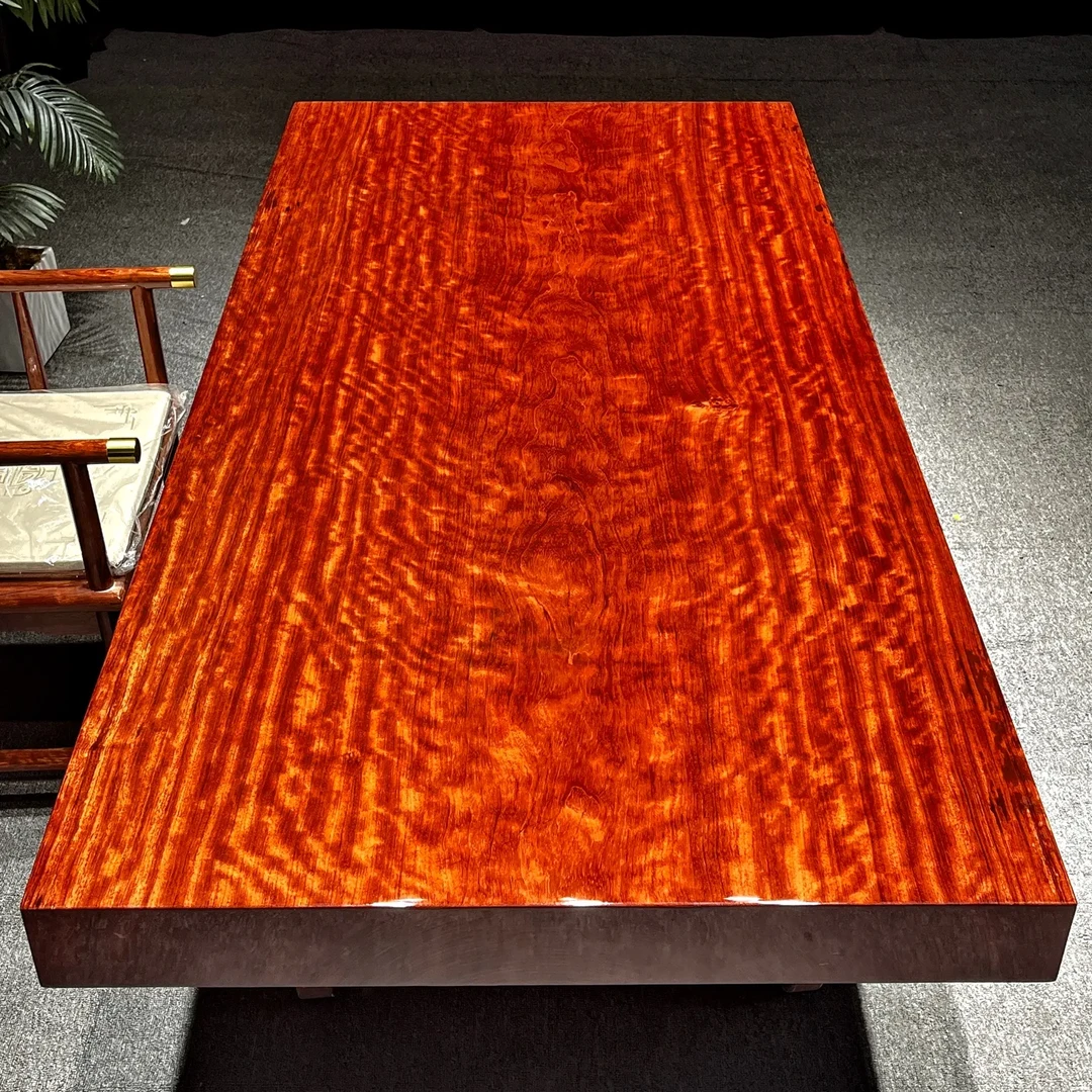 巴花实木大板桌  整板全方边 闪光纹 206*100*11.6