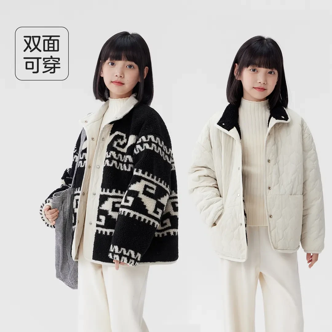女童加厚外套秋冬装保暖2025新款中大童休闲棉衣冬季儿童棉服童装
