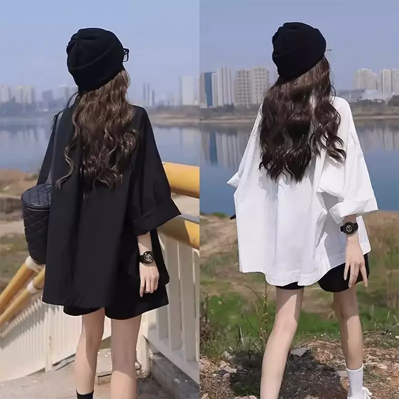 休闲宽松白色衬衫女2025新款春秋慵懒长袖上衣设计感小众衬衣外套