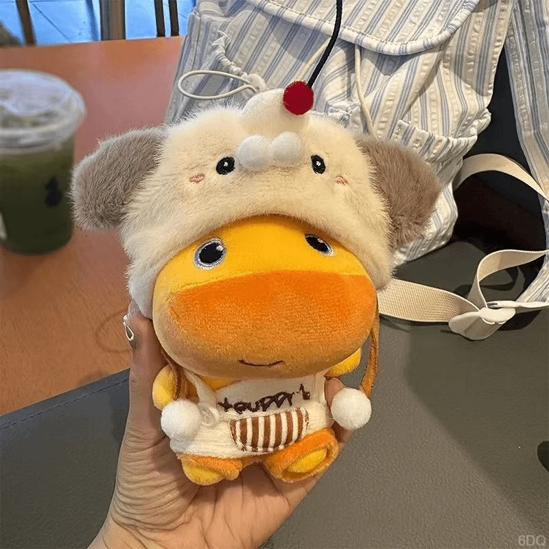 新版多爱噜噜水豚10厘米娃衣饼饼头套装可换装毛绒挂件