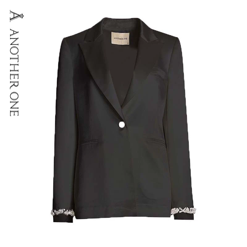 ANOTHER ONE安那迪西服外套女秋冬气质通勤OL风上衣黑色简约款#