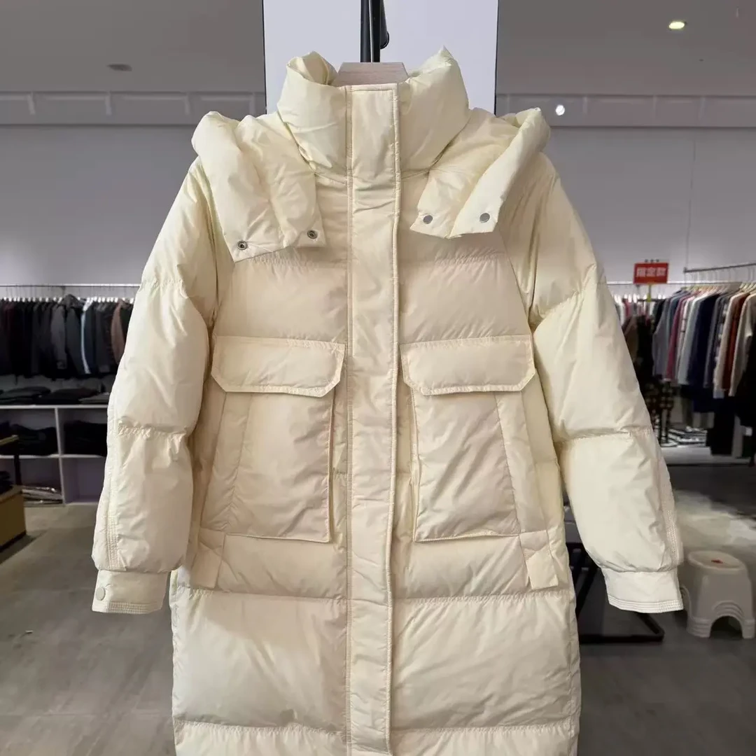 可路莎专柜正品 247816中长款过膝韩版连帽加厚保暖宽松外套