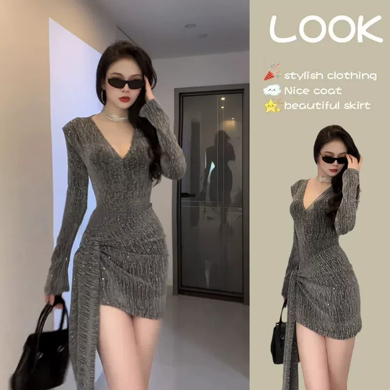 美式纯欲辣妹v领连体衣绑带半身裙套装女2025早春新款性感两件套